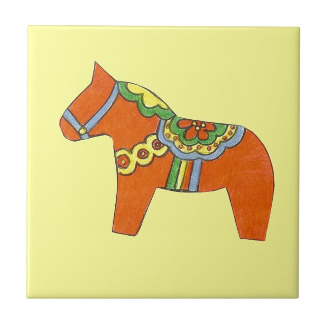 Rotes Pferd Fliese (Vorderseite)