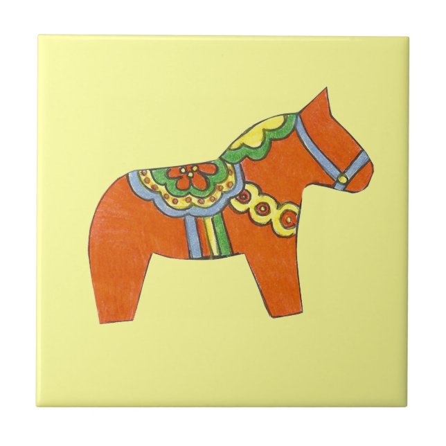 Rotes Pferd Fliese (Vorderseite)
