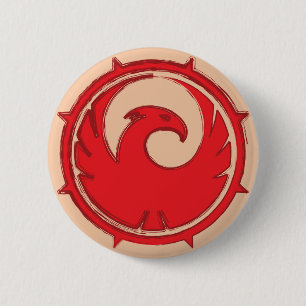 Rotes Phoenix-Vogelemblem-Abzeichen Button