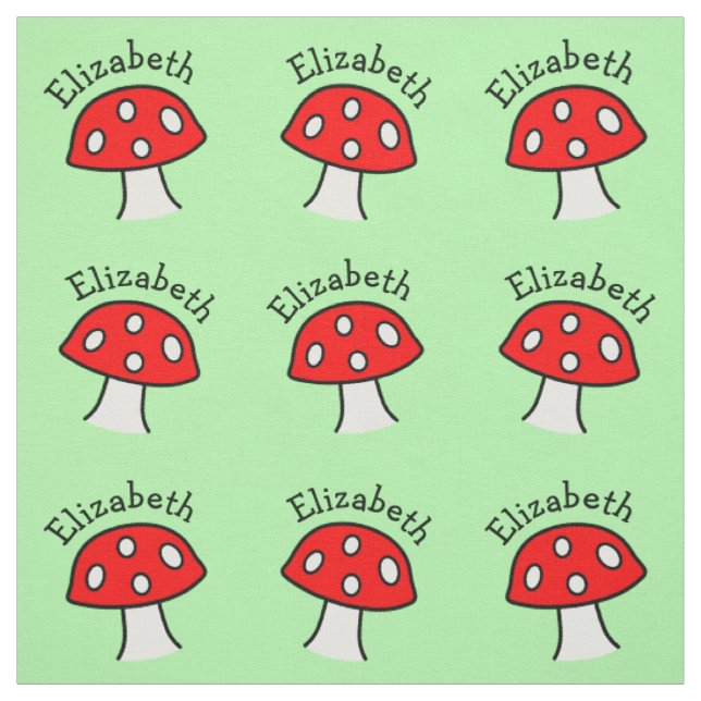 Rotes Pilz-Namen-Gewebe Stoff (Muster)