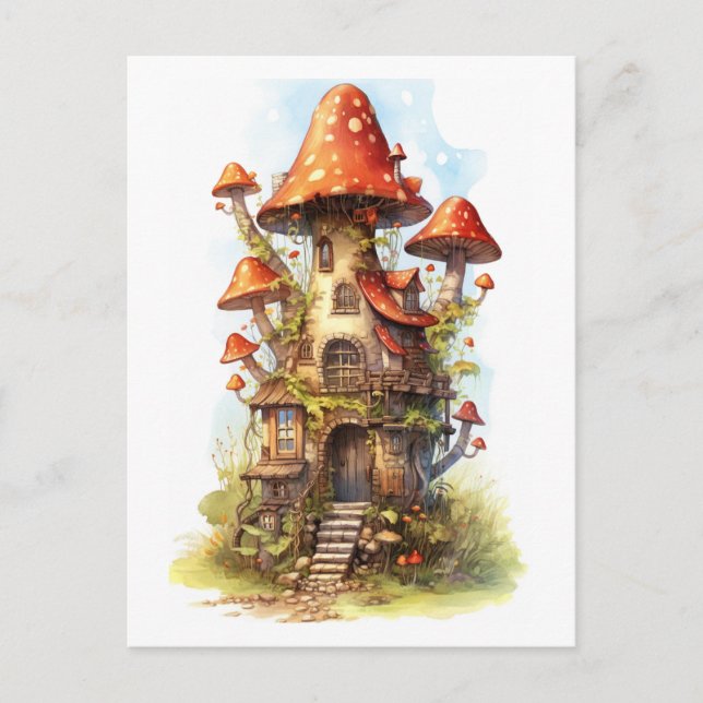 Rotes Pilzhaus  Postkarte (Vorderseite)