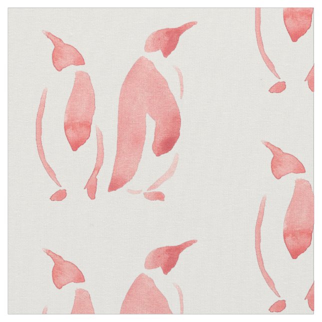 Rotes Pinguin-Gewebe Stoff (Nahaufnahme)