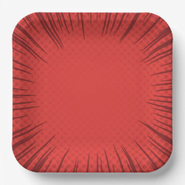 Rotes Pinwheel-Papier Pappteller