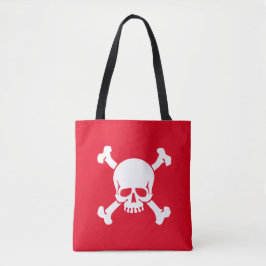 Rotes Piraten, Schädel und Kreuzknochen, Flagge Tasche