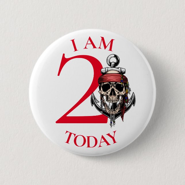 Rotes PiratenParty Button (Vorderseite)