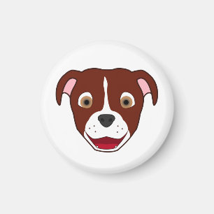 Rotes Pitbull mit Flamme Magnet