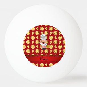Rotes Pizzamuster des personalisierten Tischtennisball
