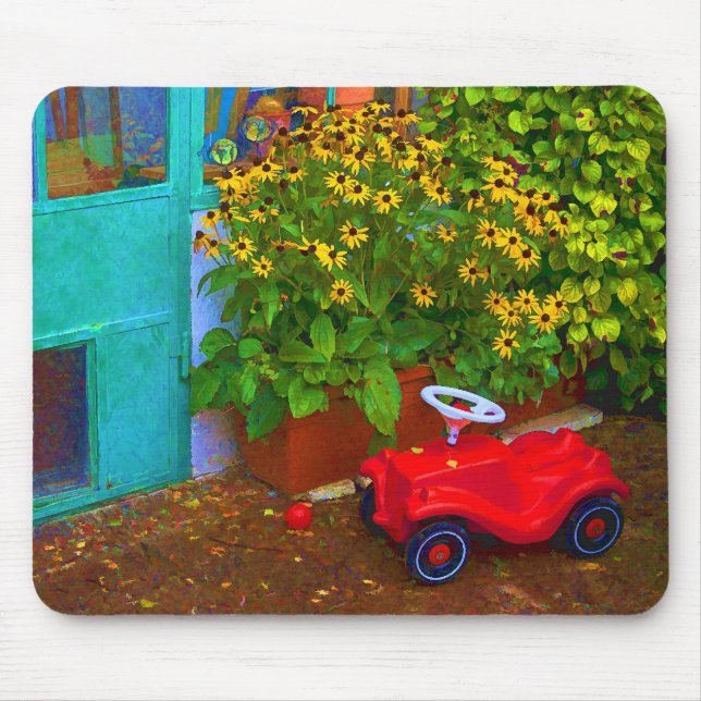 Rotes Plastikauto Mousepad (Vorne)
