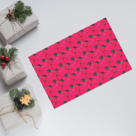 rotes Poinsettias-Muster-Gewebe Seidenpapier