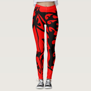Rotes Pony Pferdeschlitten Steellion Kunst Leggings