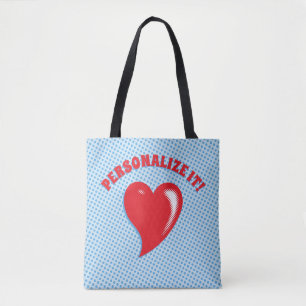 Rotes Pop-Art-Herz Tasche