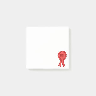 Rotes Preisschild "Hab Mich Nicht Angestrengt" Post-it Klebezettel
