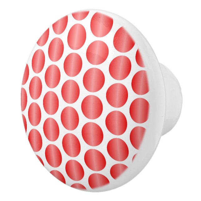 Rotes Punkte-Design Keramikknauf (Rechts)