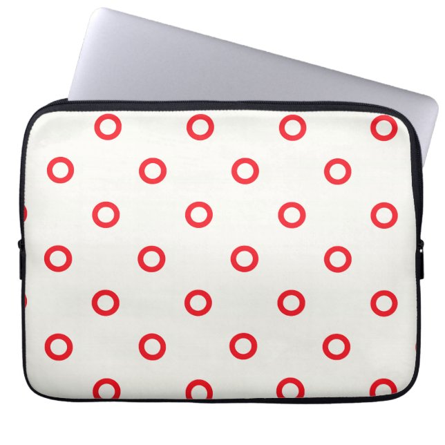 rotes Punktrodesign Laptopschutzhülle (Vorderseite)