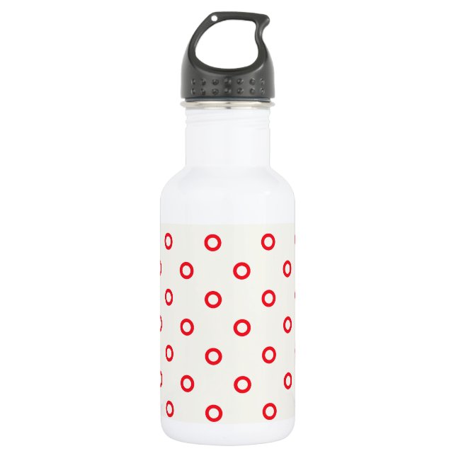 rotes Punktrodesign Trinkflasche (Vorderseite)