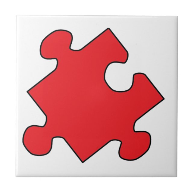 ROTES PUZZLE-STÜCK FLIESE (Vorderseite)
