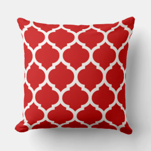 Rotes Quatreep-marokkanisches Gittermuster Kissen
