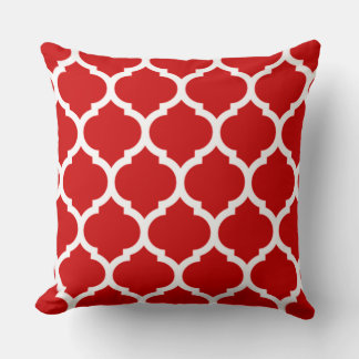 Rotes Quatreep-marokkanisches Gittermuster Kissen