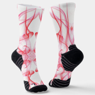 Rotes Rauch-Symmetrisches-Minimalistisches-Abstrak Socken