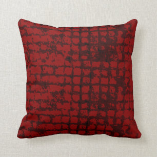 Rotes raues Muster tonte tiefrotes Kissen