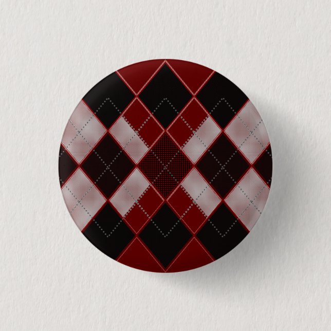 Rotes Rauten-Button Button (Vorderseite)