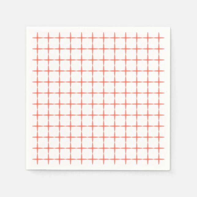Rotes Rautengitter Serviette (Vorderseite)