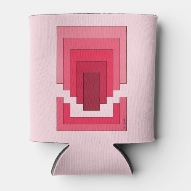 rotes Rechteck Abstrakt Dosenkühler (Vorderseite)