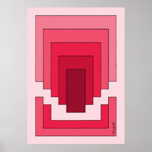 rotes Rechteck Abstrakt Poster