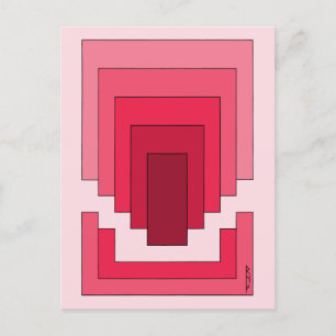 rotes Rechteck Abstrakt Postkarte