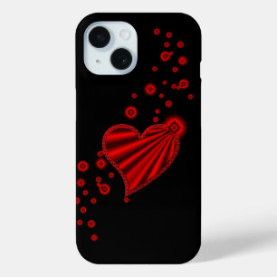 Rotes Regenbogenherz mit Sternen auf schwarz Case-Mate iPhone Hülle