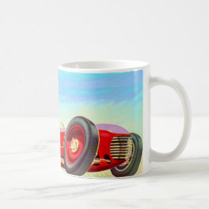 Rotes Rennfahrzeug 1950 Kaffeetasse
