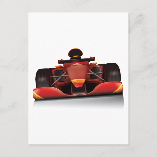 Rotes Rennwagen Postkarte (Vorderseite)