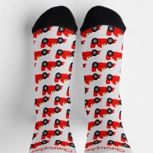 Rotes Rennwagendesign Personalisiert Socken