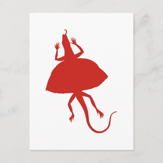Rotes Reptil Postkarte (Vorderseite)