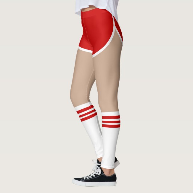 Rotes Retro Blasen-Mädchen Leggings (Links)