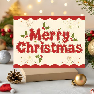 Rotes Retro-Groovy Frohe Weihnachten