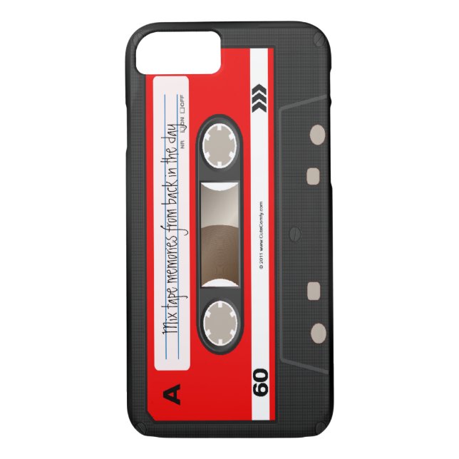 Rotes Retro Kassetten-Band-personalisiertes cooles Case-Mate iPhone Hülle (Rückseite)