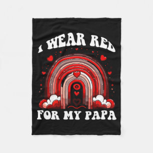 Rotes Retro-Papa-Herzkrankheitsbewusstseins-Regenb Fleecedecke