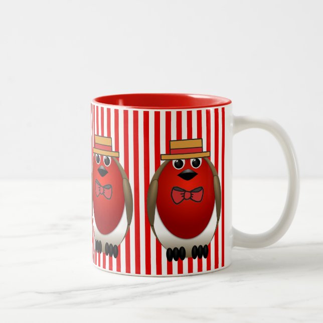 Rotes Robin-Quartett Zweifarbige Tasse (Rechts)