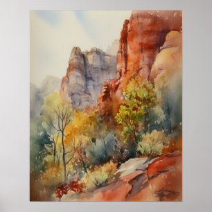 Rotes Rock Sedona Arizona Kunstvoll wandern Poster