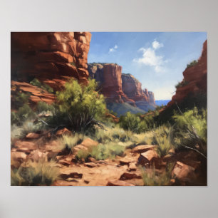 Rotes Rock Sedona Arizona Kunstvoll wandern Poster