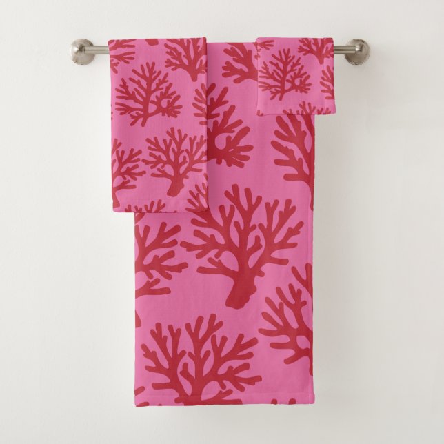 Rotes Rosa Badhandtuch Set (Insitu)