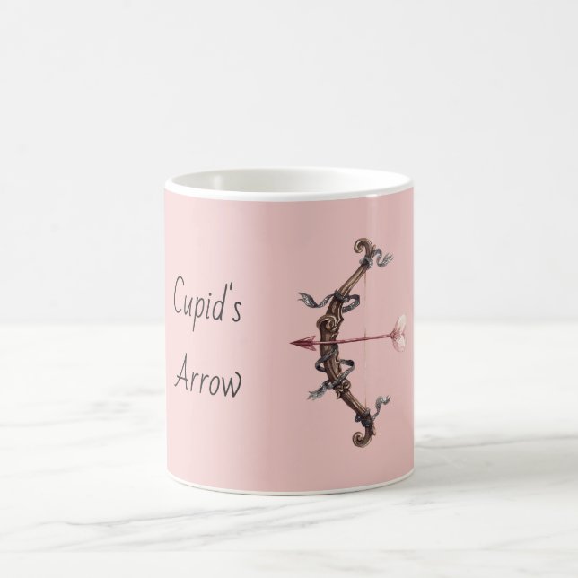 Rotes Rosa Cupidspfeil Bogen Kaffeetasse (Mittel)