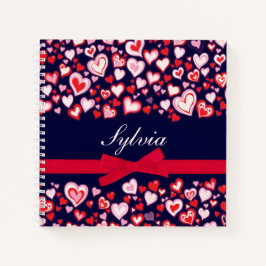 Rotes Rosa, Lila und Marineband Notizbuch