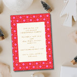 Rotes Rosa Mittelalter Niedliches Weihnachtsfest P Einladung<br><div class="desc">Retro MidCentury Red Pink Niedlich Custom Holiday Weihnachten Party Einladung</div>