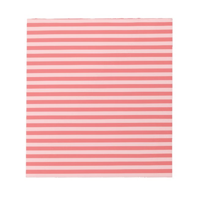 Rotes Rosa Streifenmuster Notizblock (Vorderseite)