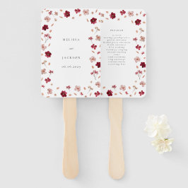 Rotes Rosa und Creme, blumengeschmücktes Hochzeits Fächer