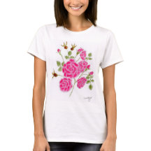 Rotes Rosen Frauen T-Shirt