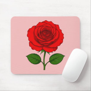 Rotes Rosen-Mauspad Mousepad