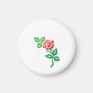 Rotes Rosenblumendesign – Klassische Blumenpracht Magnet